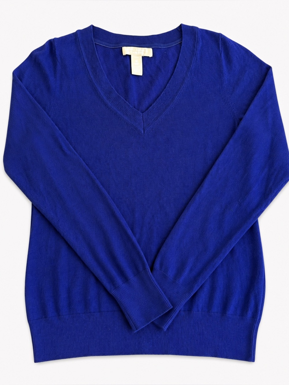 Banana Republic Deep Blue Merino V-Neck Sweater